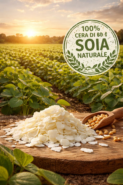 Scaglie di cera di soia 100% naturale per candele e tealight campo coltivato sole Ciàura Sicily Vibes