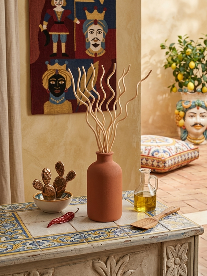 PROFUMATORE A BASTONCINI - DOUBLE - VETRO E TERRACOTTA